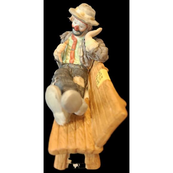 NIB Emmett Kelly Jr. HOBO Clown Wet Paint bench Porcelain Figurine Flambro - Picture 5 of 8